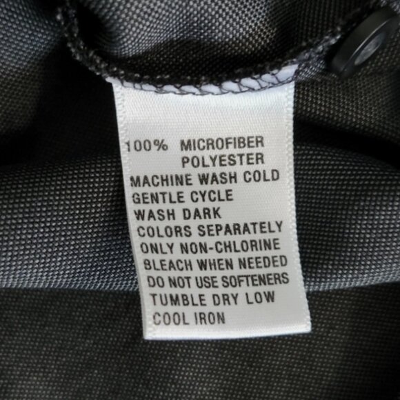 Greg Norman PlayDry Mens Polo Medium Short Sleeve Polyester Black Gray Geometric - Picture 9 of 9